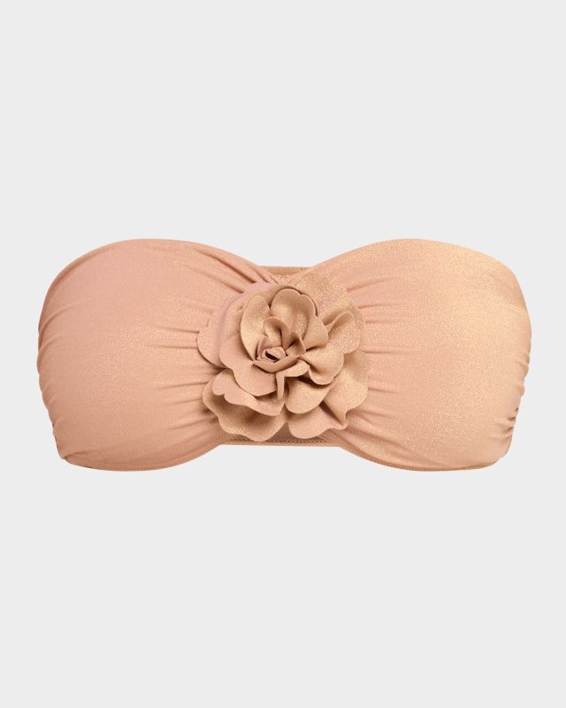 Everley Metallic Floral Bikini Top
